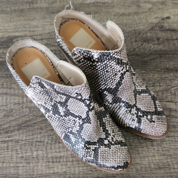 Anthropologie Dolce Vita Selene Snakeskin Slip On Heeled Mules - Picture 3 of 7